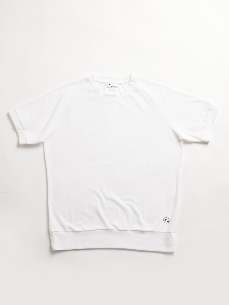 AAGAMENNONE WHITE TERRY COTTON T-SHIRT