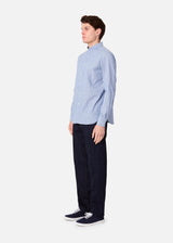 AAMILCARE GURU COLLAR STRIPED SHIRT