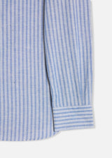 AAMILCARE GURU COLLAR STRIPED SHIRT