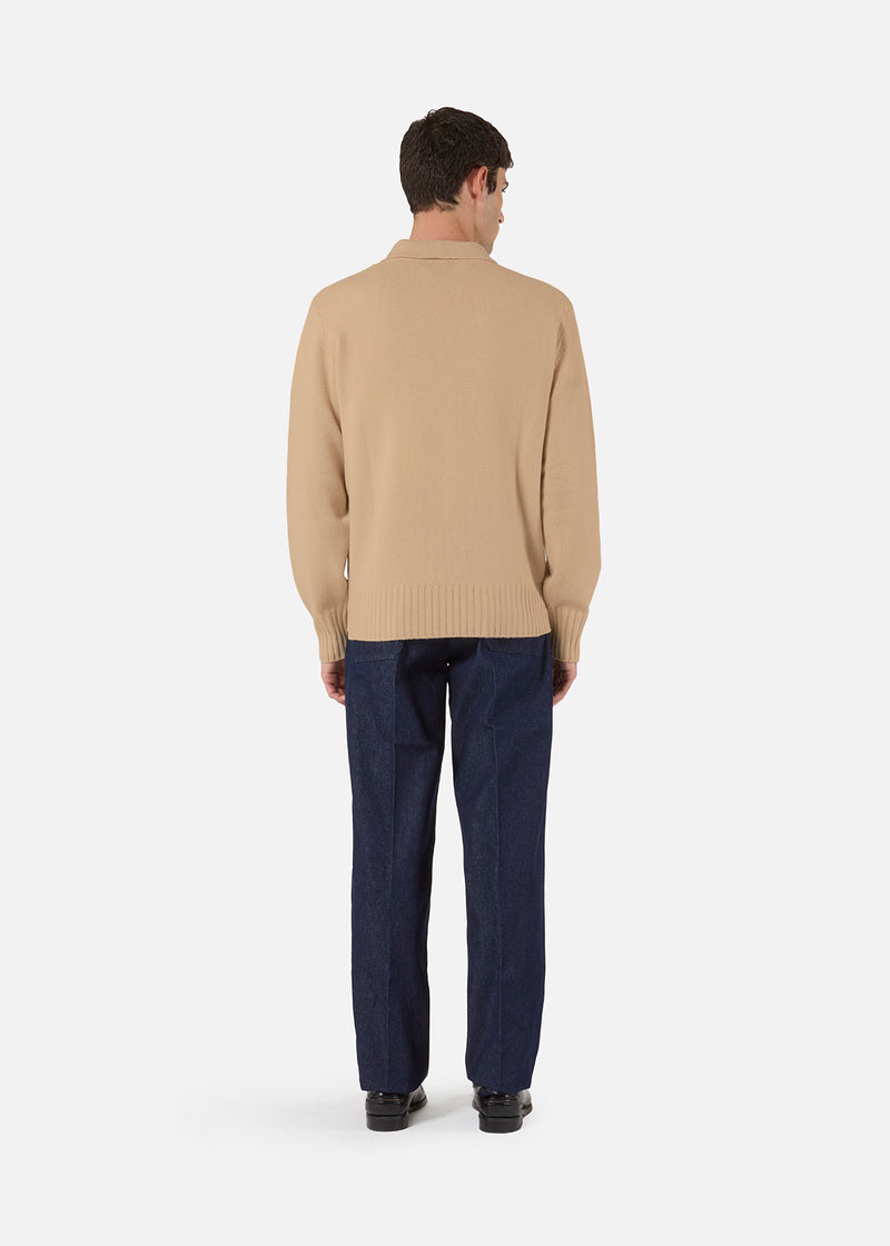 AASHTON WOOL AND CASHMERE POLO SWEATER