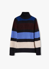 AAVALON TURTLE-NECKED STRIPED SWEATER