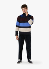 AAVALON TURTLE-NECKED STRIPED SWEATER