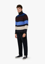 AAVALON TURTLE-NECKED STRIPED SWEATER