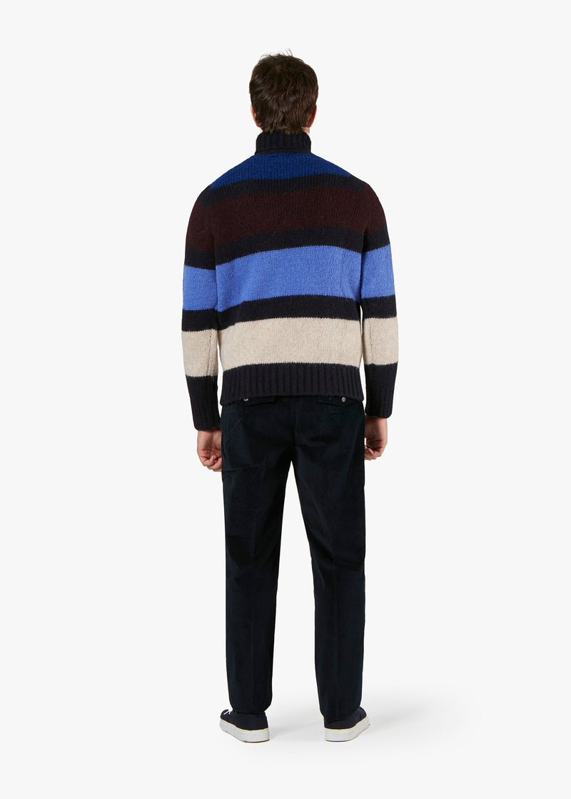 AAVALON TURTLE-NECKED STRIPED SWEATER