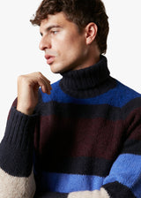 AAVALON TURTLE-NECKED STRIPED SWEATER