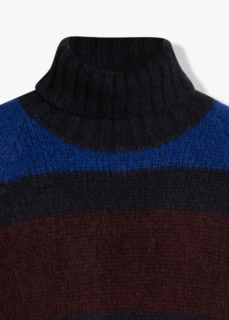 AAVALON TURTLE-NECKED STRIPED SWEATER