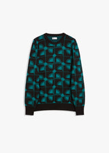 AAVELLINO JACUQARD WOOL CREWNECK