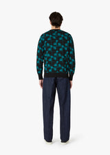AAVELLINO JACUQARD WOOL CREWNECK