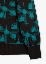 AAVELLINO JACUQARD WOOL CREWNECK