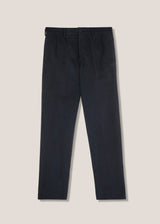 AALGHERO STRAIGHT-LEG PLEATED COTTON-FLANNEL TROUSERS