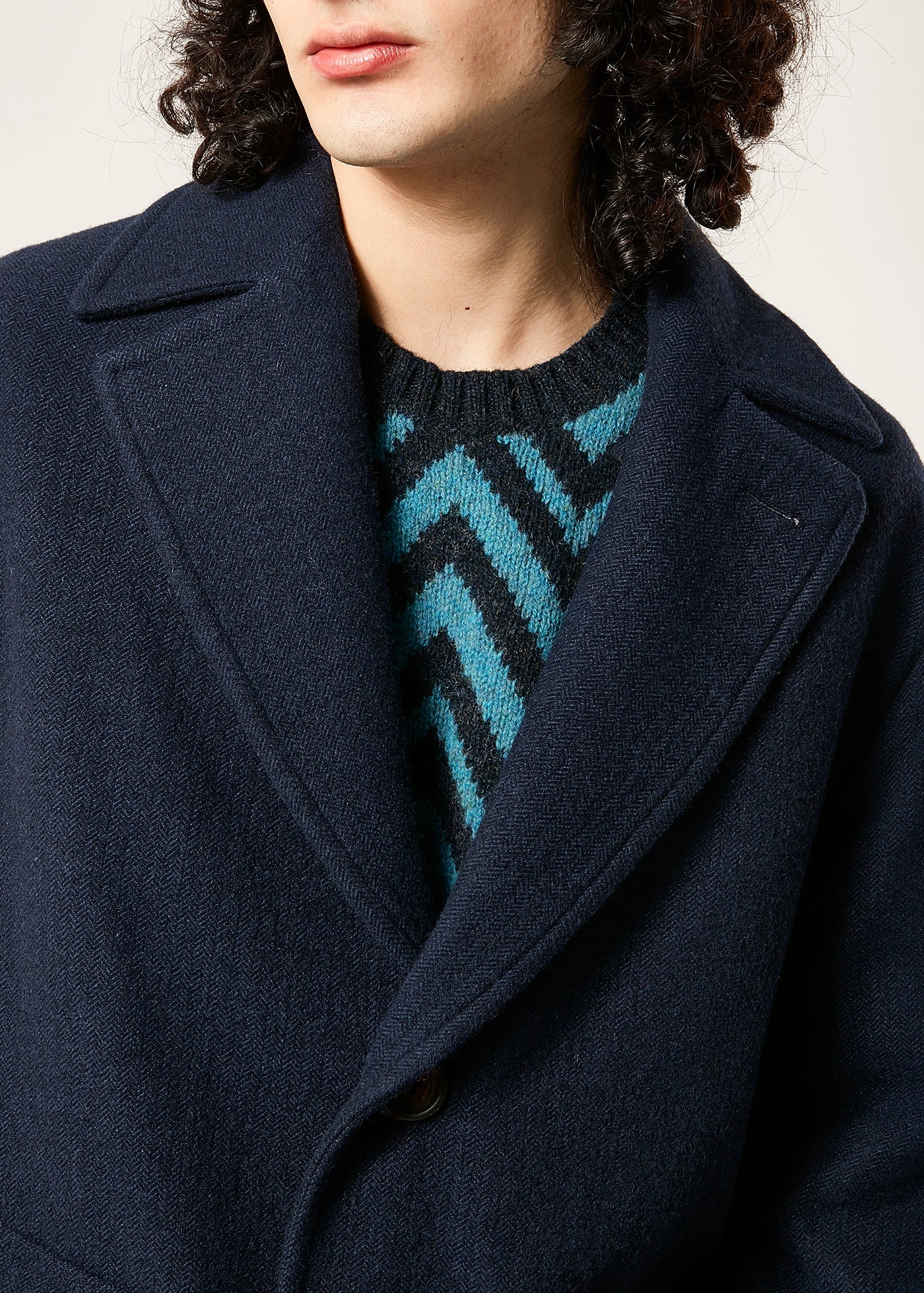 AAMBURGO NAVY BLUE SINGLE-BREASTED COAT – Doppiaa