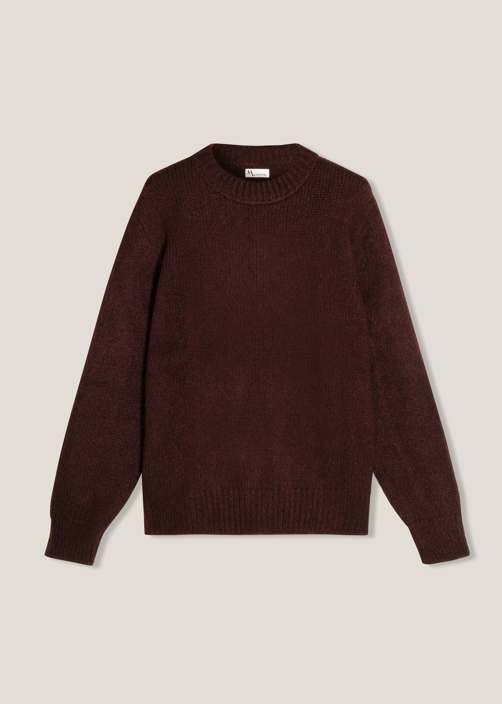 Eaphi TAPE EMBROIDERY MIX KNIT ブラウン Me Fie Knitwear Set Available at wandalephoto.com
