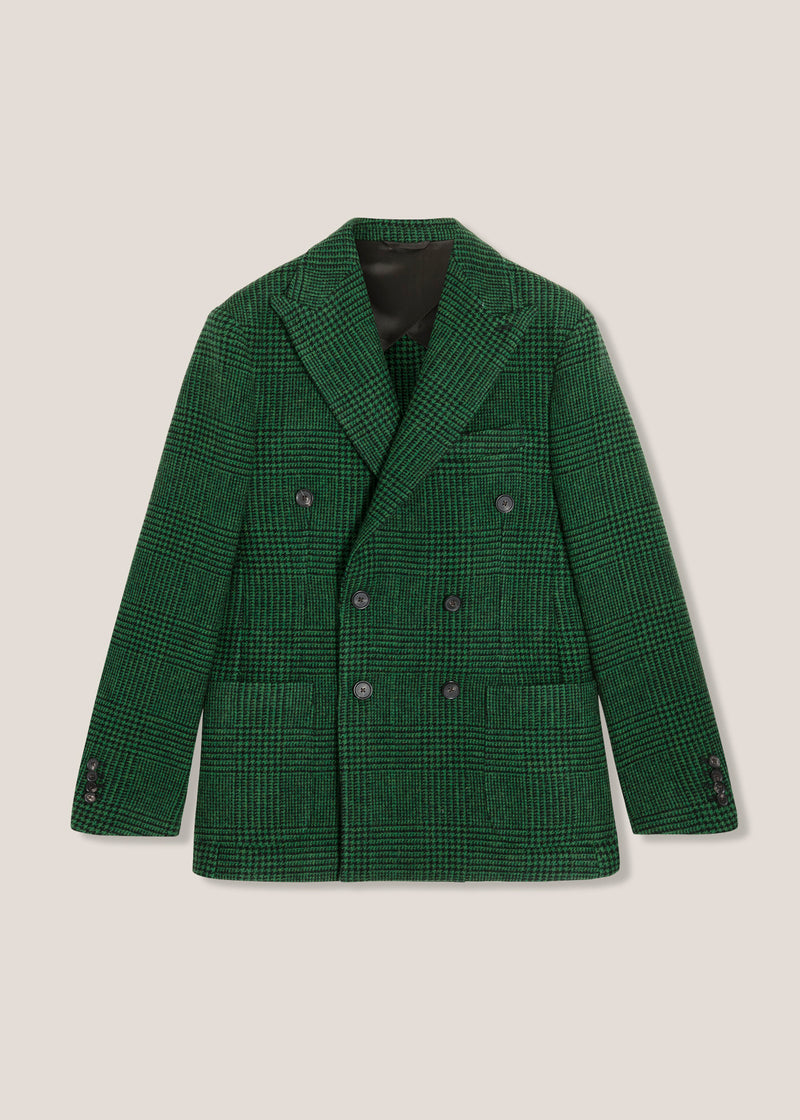 AARADEO CHECKED DOUBLE BREASTED JACKET