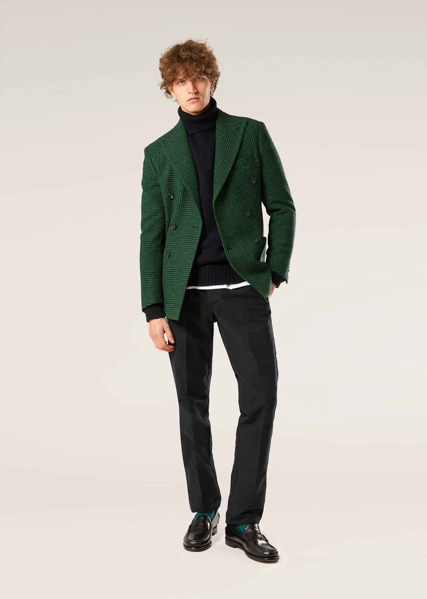 AARADEO CHECKED DOUBLE BREASTED JACKET – Doppiaa